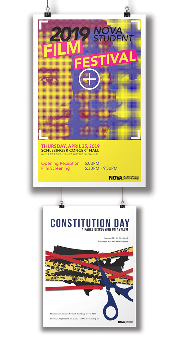 Film Festival Poster and Constitution Day Flyer